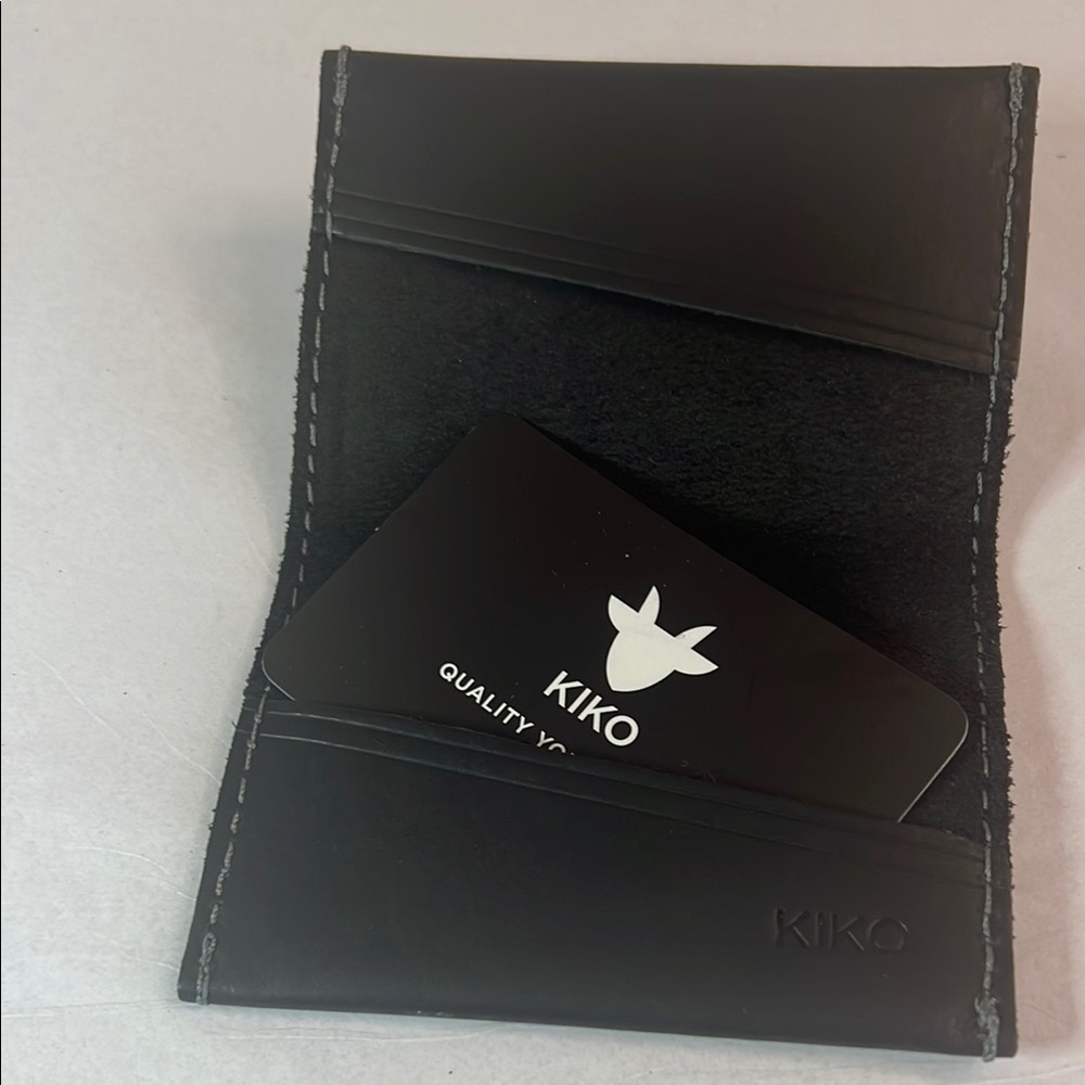 Kiko Black Leather Card Holder